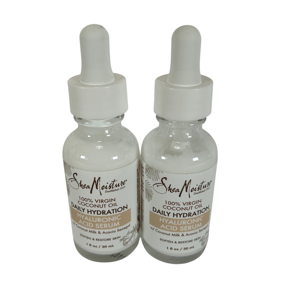 SheaMoisture 100% Virgin Coconut Oil Daily Hydration Hyaluronic Acid Serum 2pk